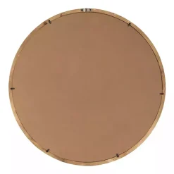 Round Natural Light Wood Wall Mirror
