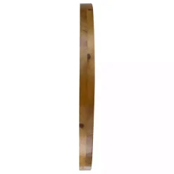 Round Natural Light Wood Wall Mirror