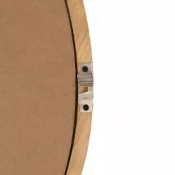 Round Natural Light Wood Wall Mirror