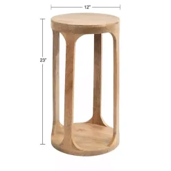 Round Natural Wood Dani Accent Table