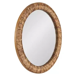 Round Natural Woven Water Hyacinth Wall Mirror
