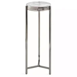 Round Pewter Aguilar Accent Table