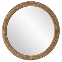 Round Rattan Wall Mirror