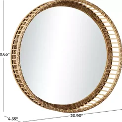 Round Seagrass and Bamboo Wall Mirror