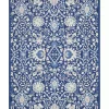 Royal Blue Floral Motif Area Rug, 7x10