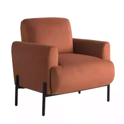 Rust Velvet Upholstered Knox Accent Chair