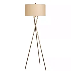 Rusted Silver Metal Tripod Floor Lamp