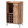 Rustic Brown Hairpin Wine Cabinet