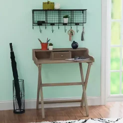 Rustic Brown Wooden Folding Desk