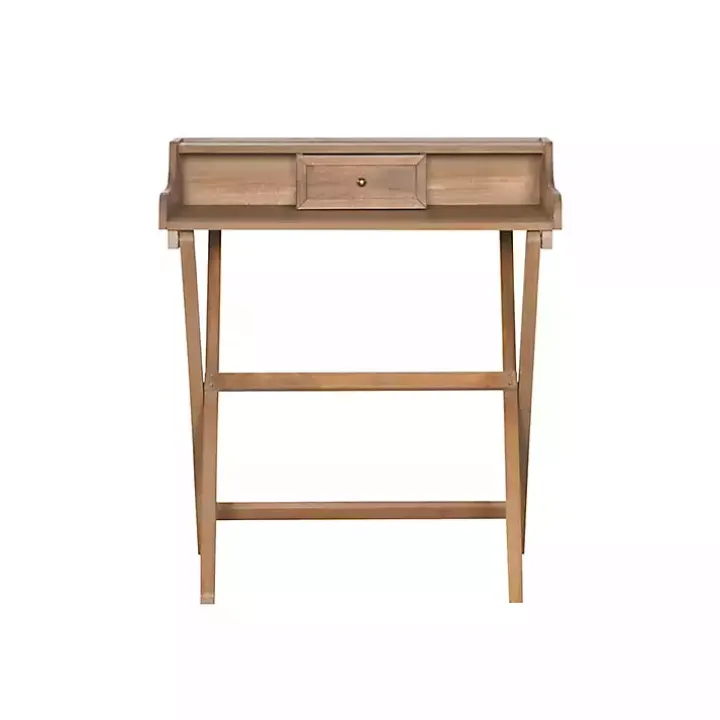 Rustic Brown Wooden Folding Desk