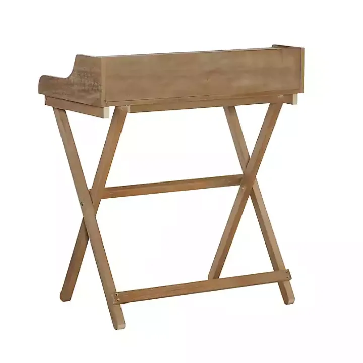 Rustic Brown Wooden Folding Desk