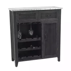 Rustic Galvanized Top Wine Cabinet