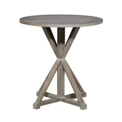 Rustic Graywash Hourglass Side Table