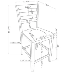 Rustic Oak Wood Quinby Counter Stools, Set of 2