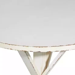 Rustic White Hourglass Side Table