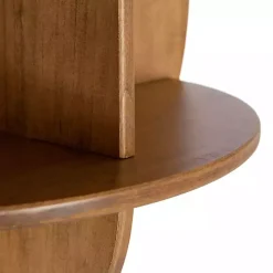 Rustic Wood Half Moon Floating Accent Table