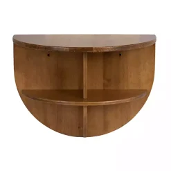 Rustic Wood Half Moon Floating Accent Table