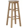 Rustic Wood Pub Classic Backless Bar Stool
