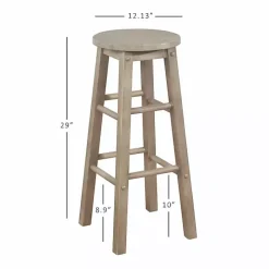 Rustic Wood Pub Classic Backless Bar Stool