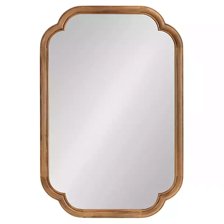 Rustic Wood Scallop Wall Mirror