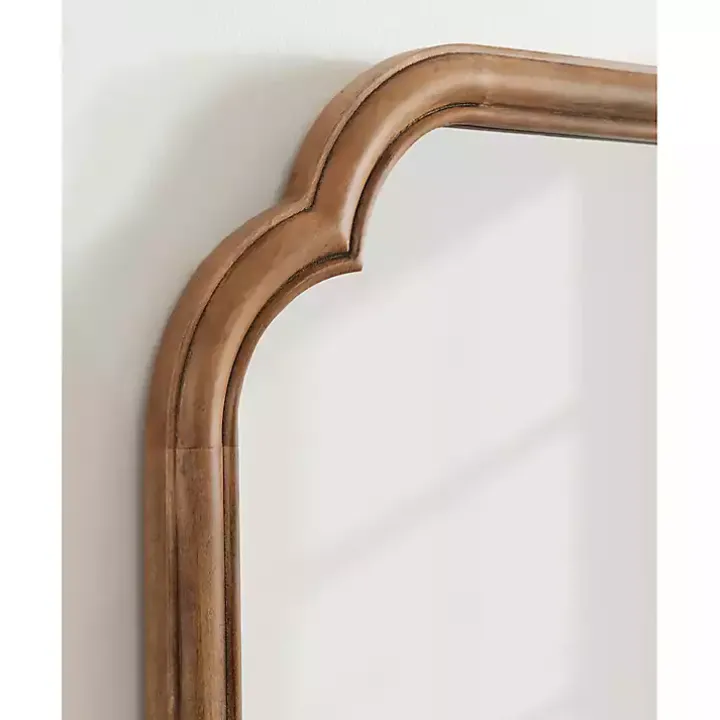 Rustic Wood Scallop Wall Mirror