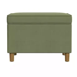 Sage Green Velvet Rectangle Storage Ottoman