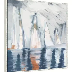 Sailboats in the Mist Framed Canvas Art Print