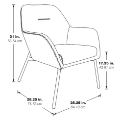 Sand Faux Leather Scoop Accent Chair