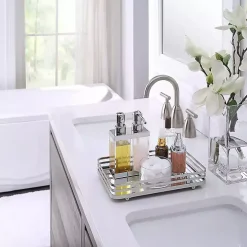 Satin Nickel Mirrored Vanity Tray