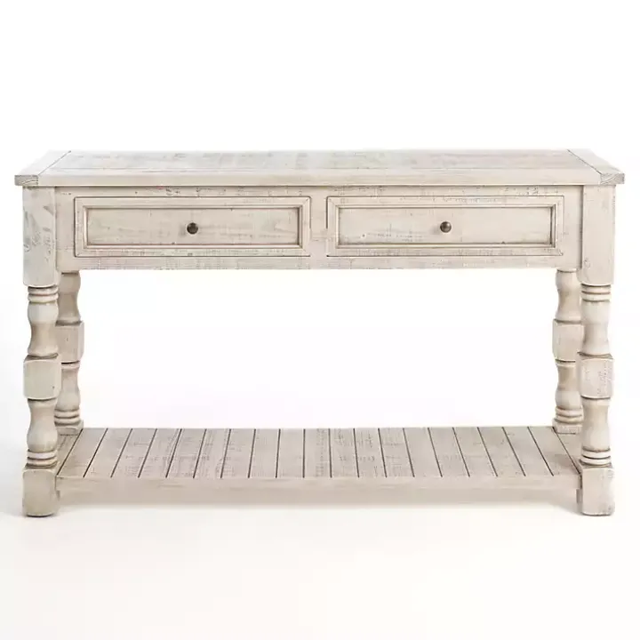 Savannah Cream Distressed Console Table