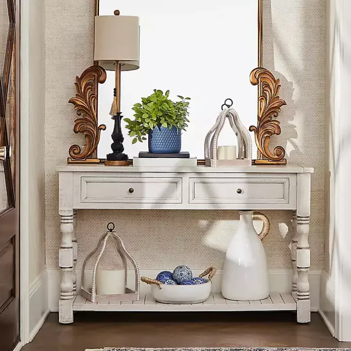 Savannah Cream Distressed Console Table