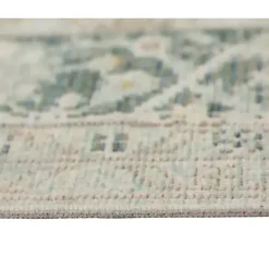 Sea Green Vintage Medallion Area Rug, 7x10