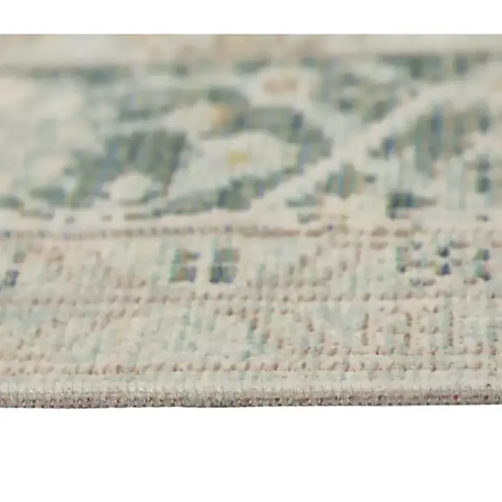 Sea Green Vintage Medallion Area Rug, 5x7