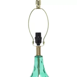 Seafoam Dimpled Glass Teardrop Table Lamp