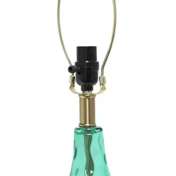 Seafoam Dimpled Glass Teardrop Table Lamp