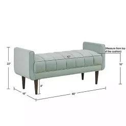 Seafoam Green Velvet Bench