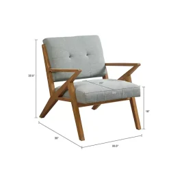 Seafoam Mid-Century Pecan Finish Accent Chair