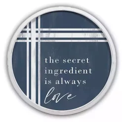Secret Ingredient Love Round White Framed Plaque