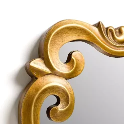 Serena Antique Gold Carved Scroll Wall Mirror