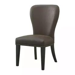 Sevana Brown Faux Leather Dining Chairs, Set of 2