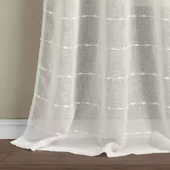 Sheer White Textured Curtain Panel Set, 84 in