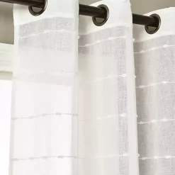 Sheer White Textured Curtain Panel Set, 84 in
