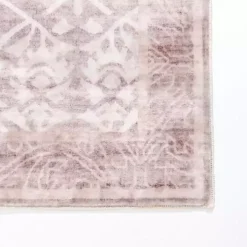 Shiva Red Botanical Washable Runner, 2x7