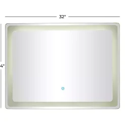 Silver Adjustable LED Wall Mirror