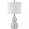 Silver and Chrome Textured Table Lamp