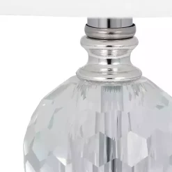 Silver Crystal Orb Table Lamps, Set of 2