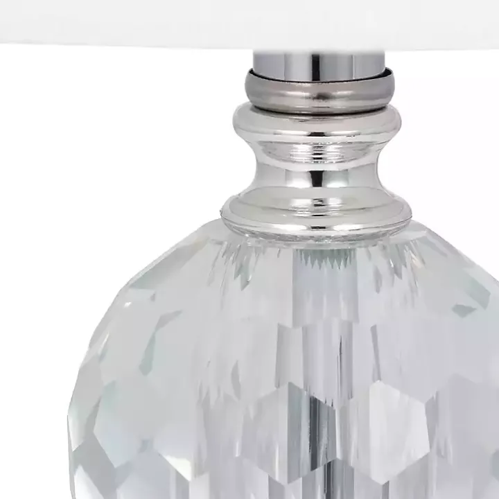 Silver Crystal Orb Table Lamps, Set of 2