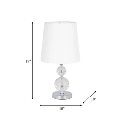 Silver Crystal Orb Table Lamps, Set of 2