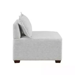 Silver Gray Modular Armless Accent Chair