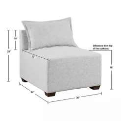 Silver Gray Modular Armless Accent Chair